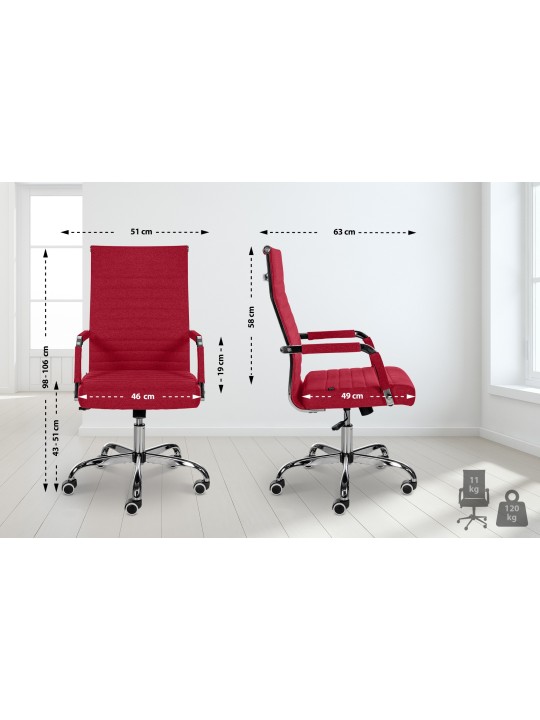 Silla de oficina Amadora tela, rojo