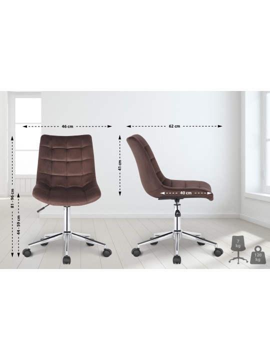 Silla de oficina Medford terciopelo, marrón
