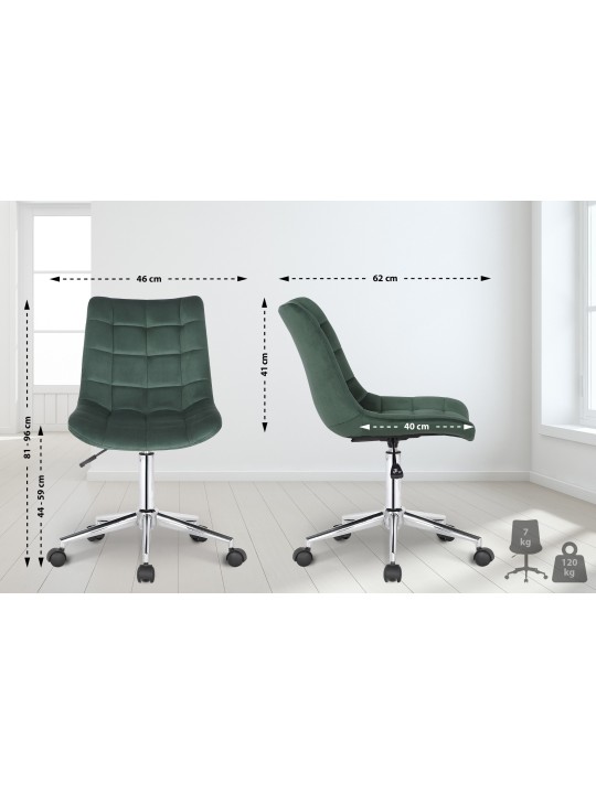 Silla de oficina Medford terciopelo, verde