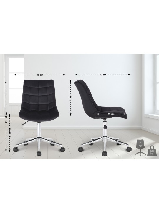Silla de oficina Medford terciopelo, negro