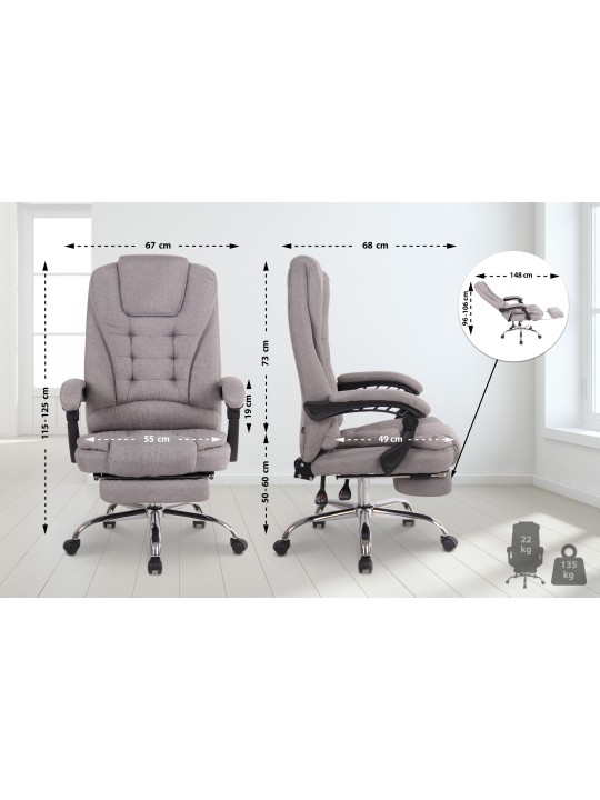Silla de oficina Tela Oxigen, gris