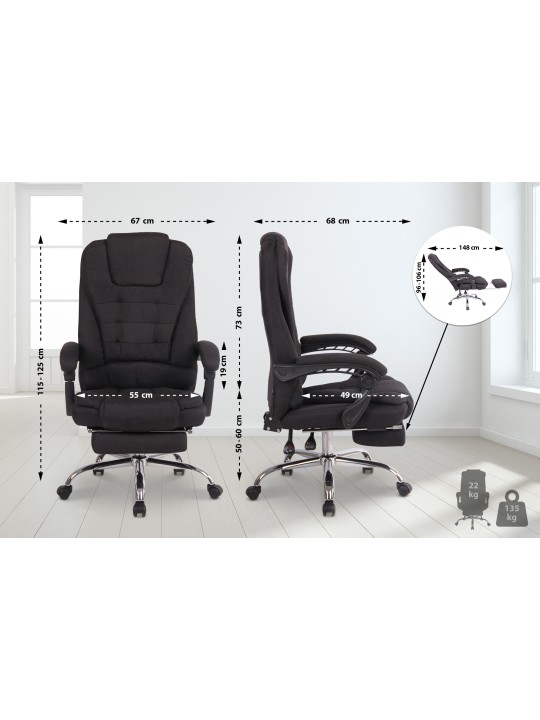 Silla de oficina Tela Oxigen, negro