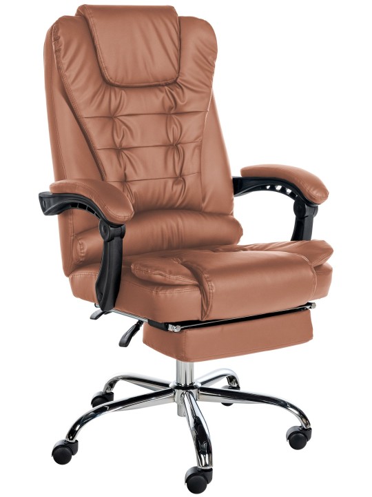 Silla de oficina Oxígeno piel sintética, marrón claro