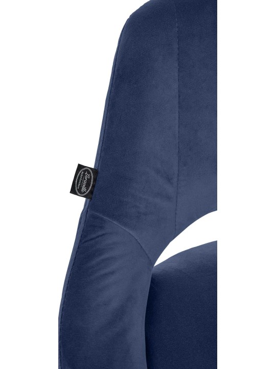 Taburete de bar Milet terciopelo cromado, azul