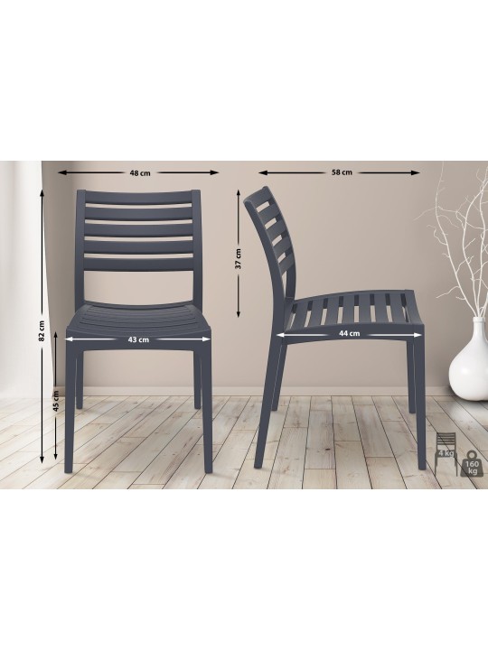 Silla Ares, gris oscuro