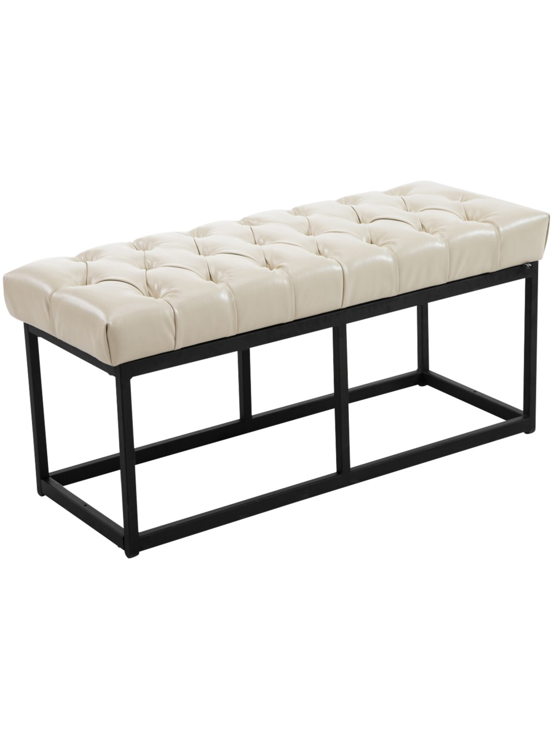 Banco Amun cuero artificial B100, crema