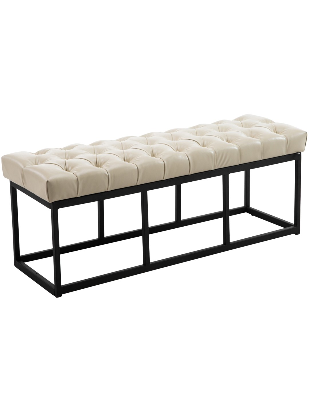 Banco Amun cuero artificial B120, crema