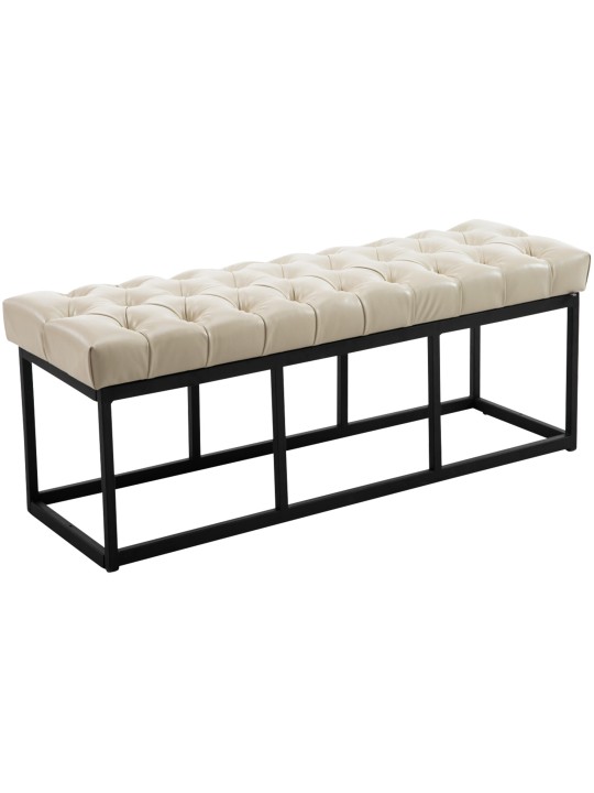 Banco Amun cuero artificial B120, crema