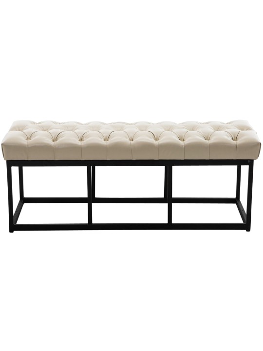 Banco Amun cuero artificial B120, crema