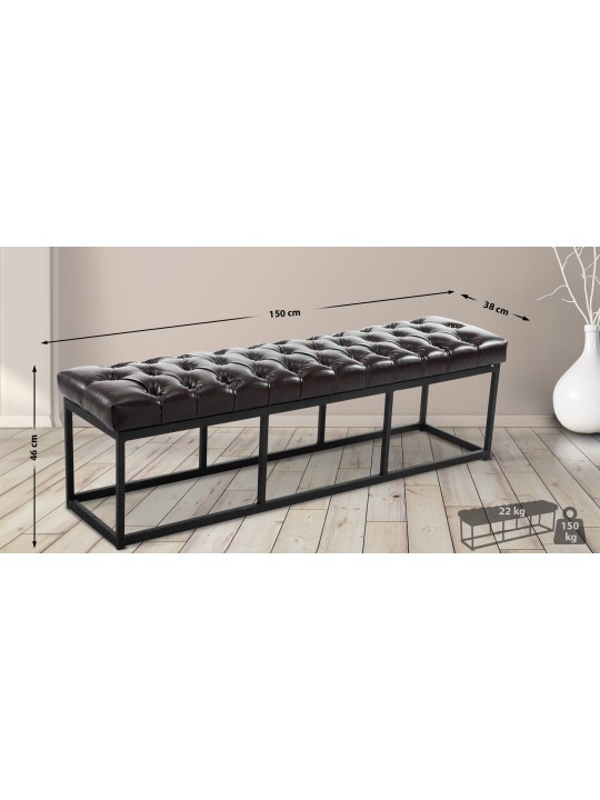 Banco Amun cuero artificial B150, marrón