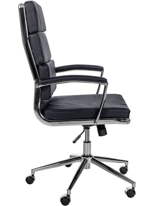 Silla de oficina Cleveland cuero genuino, negro