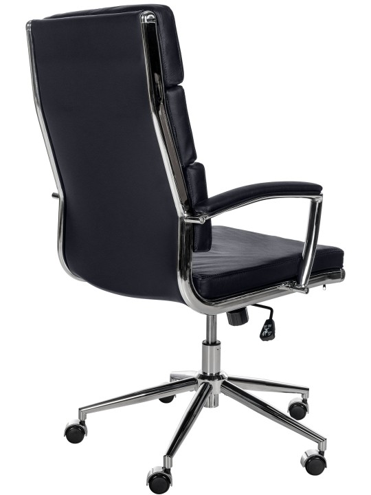 Silla de oficina Cleveland cuero genuino, negro