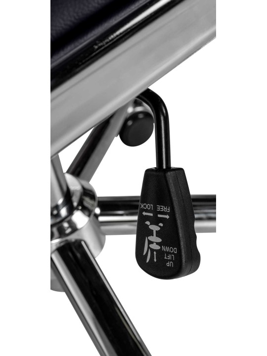 Silla de oficina Cleveland cuero genuino, negro