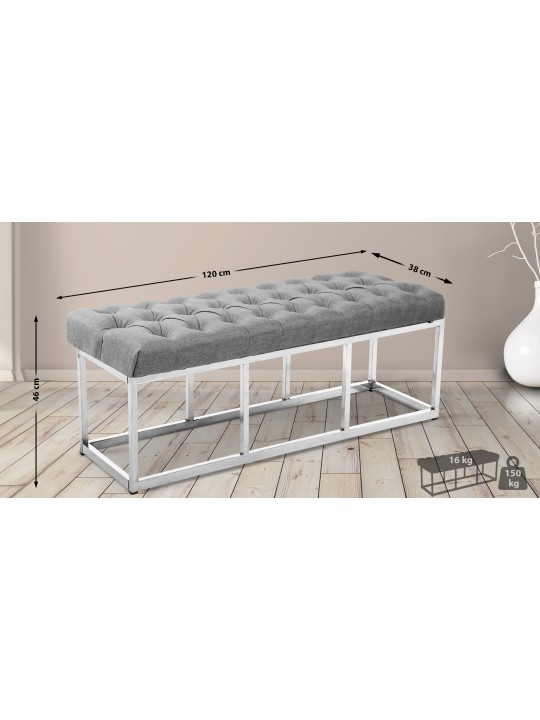 Banco Amun tela E120, gris Banco Amun tela E120, gris