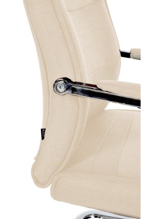 Silla de visita Hobart tela, crema