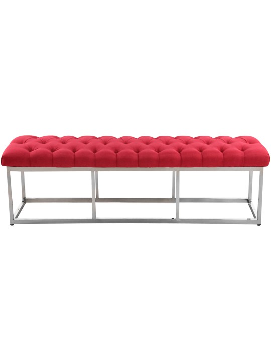 Banco Amun tela acero inoxidable 150 cm, rojo