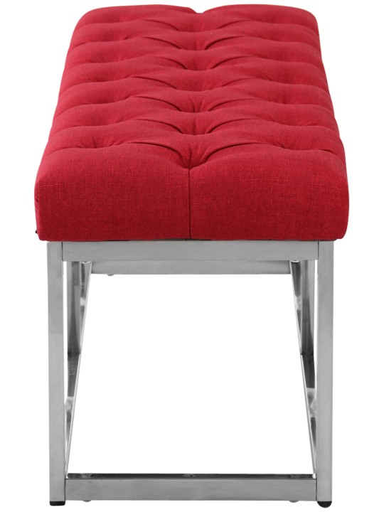 Banco Amun tela acero inoxidable 150 cm, rojo