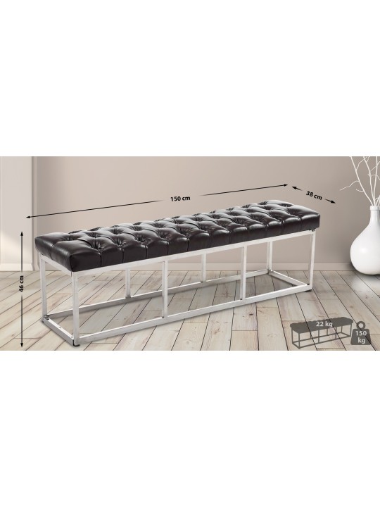 Banco Amun cuero artificial E150, marrón Banco Amun cuero artificial E150, marrón