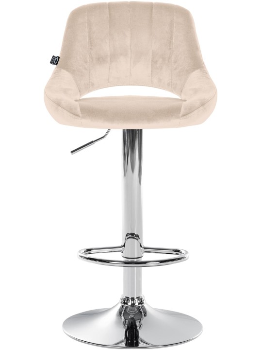 Juego de 2 taburetes de bar Milet terciopelo C, crema