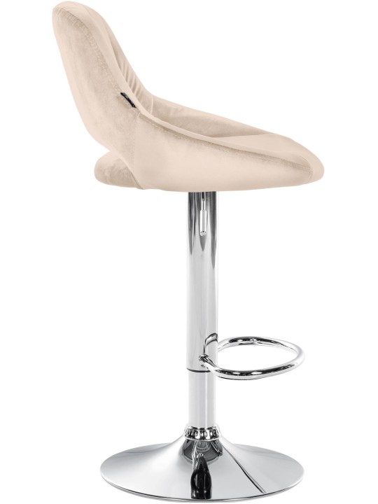 Juego de 2 taburetes de bar Milet terciopelo C, crema