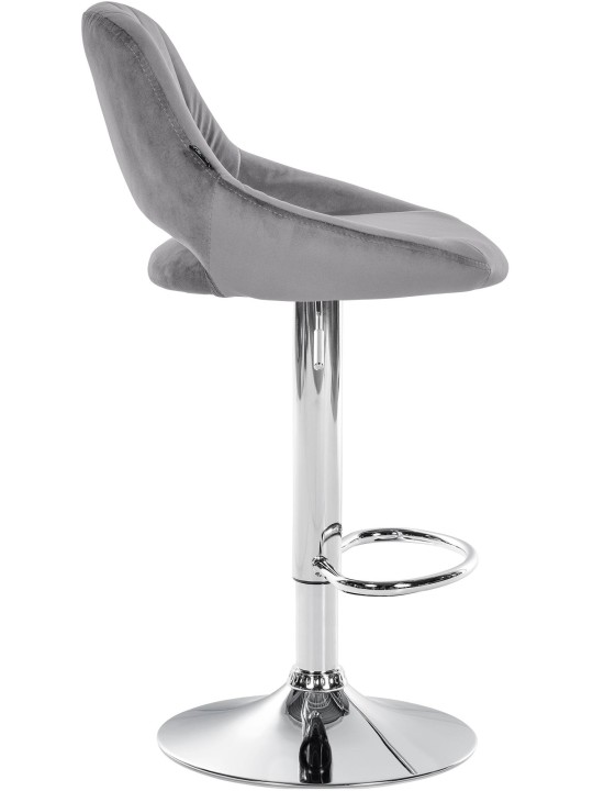 Juego de 2 taburetes de bar Milet terciopelo C, gris oscuro