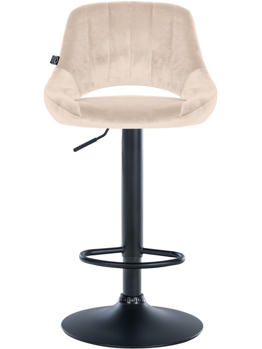 Juego de 2 taburetes de bar Milet terciopelo B, crema