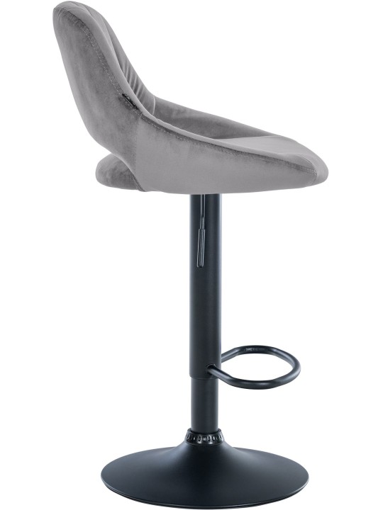 Juego de 2 taburetes de bar Milet terciopelo B, gris oscuro