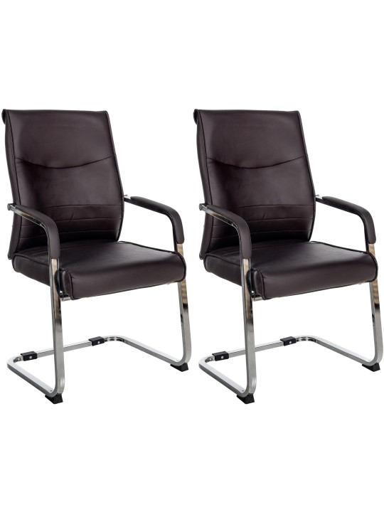 Juego de 2 sillas para visitas Hobart, marrón