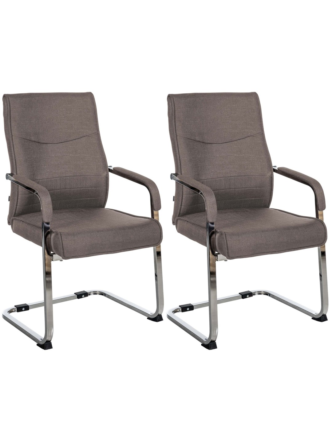 Juego de 2 sillas de visita tela Hobart, gris oscuro