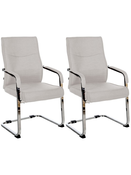 Juego de 2 sillas de visita tela Hobart, gris
