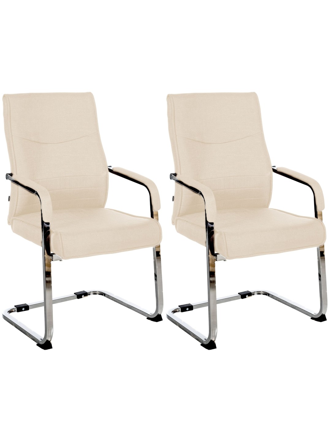 Juego de 2 sillas de visita tela Hobart, crema