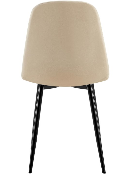 Silla de comedor Baxter de terciopelo, crema