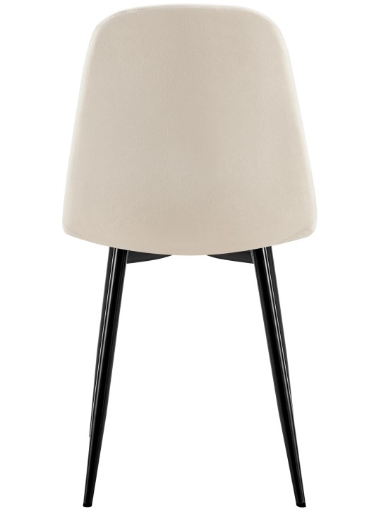 Silla de comedor Baxter de terciopelo, blanco crema Silla de comedor Baxter de terciopelo, blanco crema