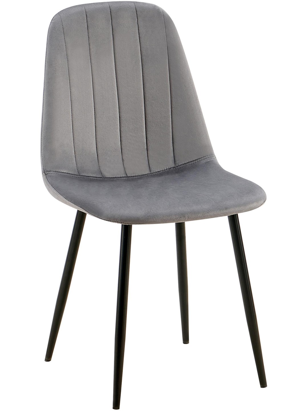 Silla de comedor Baxter de terciopelo., gris oscuro