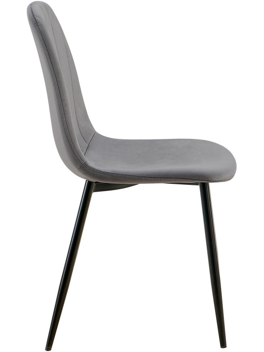 Silla de comedor Baxter de terciopelo., gris oscuro Silla de comedor Baxter de terciopelo., gris oscuro