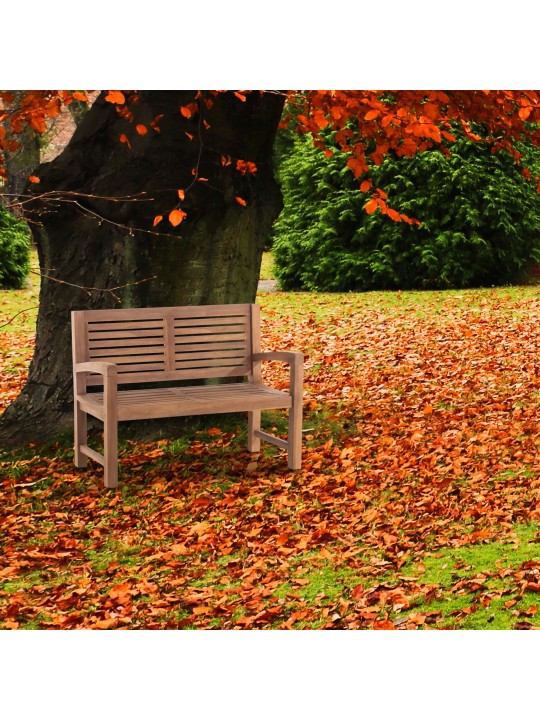 Banco de teca Halden 120 cm con funda, teca Banco de teca Halden 120 cm con funda, teca