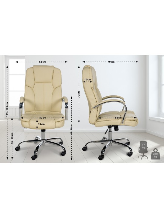 Silla de oficina BIG Xanthos, crema
