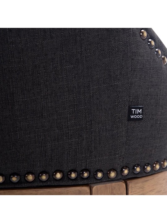 Taburete de bar tela Lakewood, luz antigua, gris oscuro