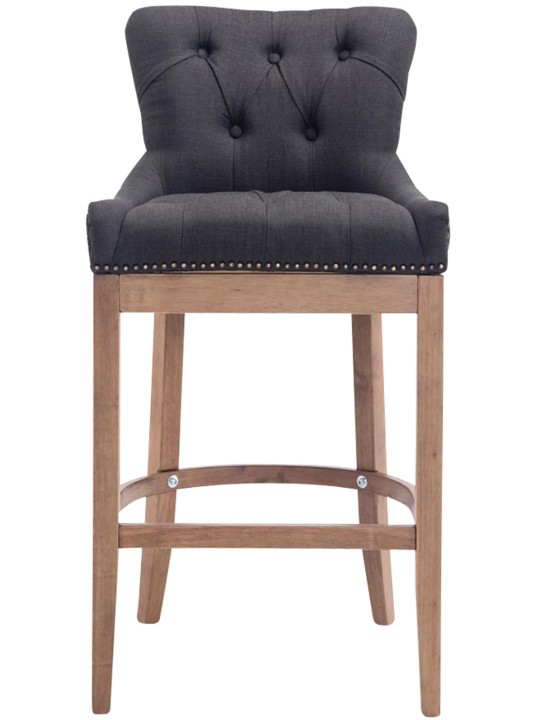 Taburete de bar tela Lakewood, luz antigua, gris oscuro