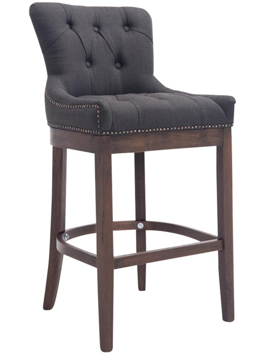 Taburete de bar de tela Lakewood, antiguo, gris oscuro