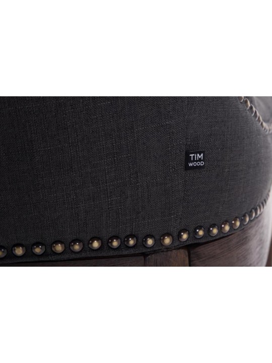 Taburete de bar de tela Lakewood, antiguo, gris oscuro