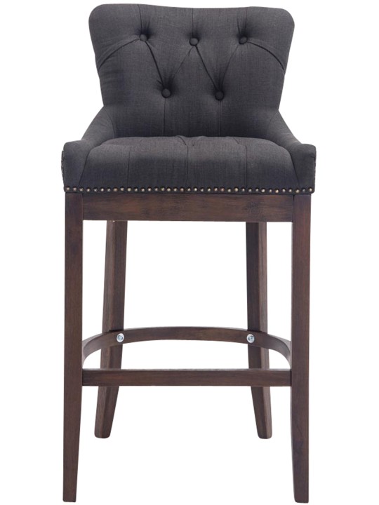 Taburete de bar de tela Lakewood, antiguo, gris oscuro