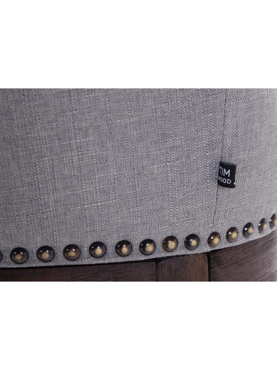 Taburete de bar de tela Lakewood, antiguo, gris claro