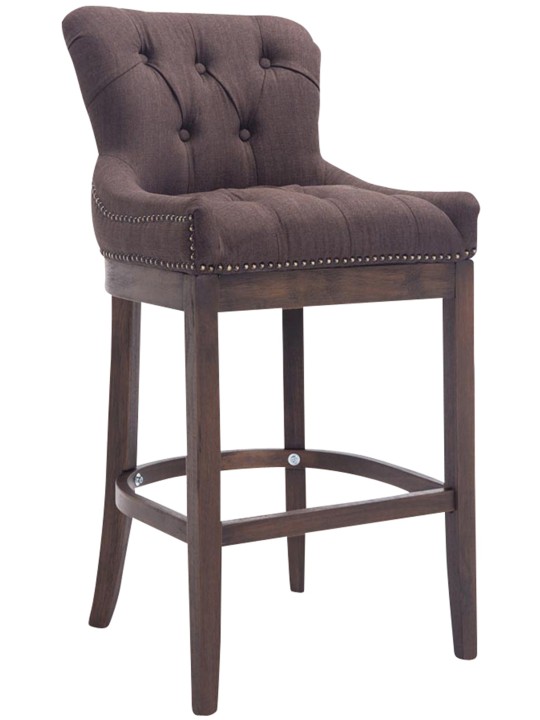 Taburete de bar de tela Lakewood, antiguo, marrón