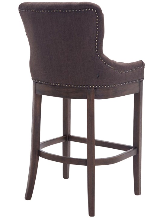 Taburete de bar de tela Lakewood, antiguo, marrón