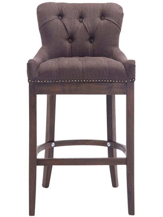 Taburete de bar de tela Lakewood, antiguo, marrón