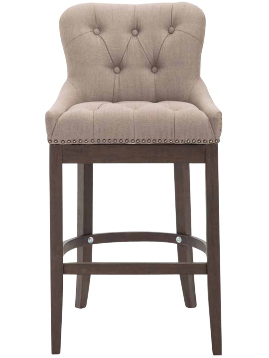 Taburete de bar de tela Lakewood, antiguo, taupe