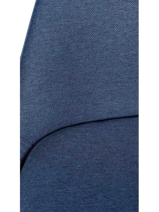 Taburete de bar Corbin tejido redondo natural, azul