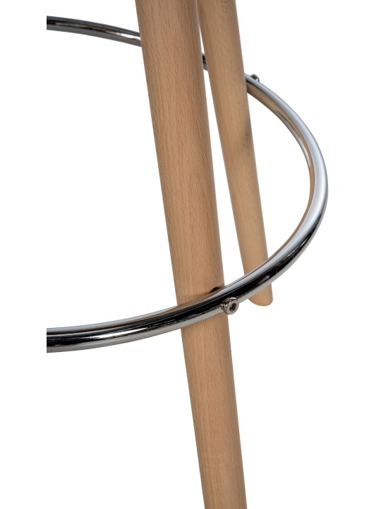 Taburete de bar Corbin tejido redondo natural, azul