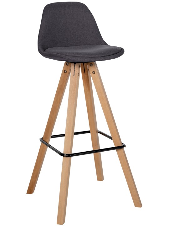 Taburete de bar Corbin tela Square natura, gris oscuro